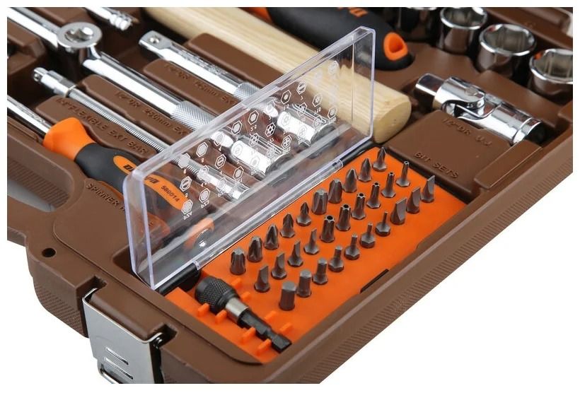 Универсальный набор инструмента 1/4"DR и 1/2"DR Ombra OMT75S, 75 штук - фото